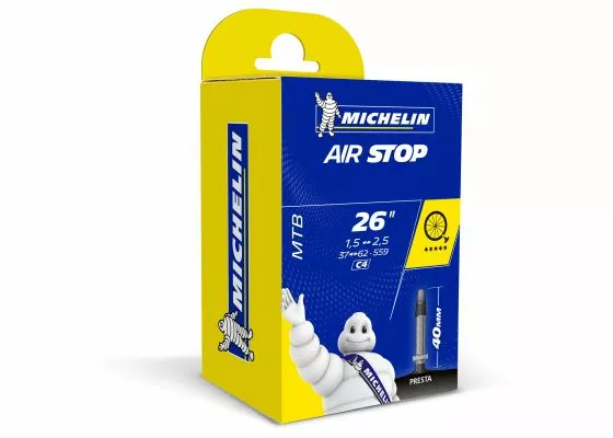 Michelin Sisärengas Airstop C4 MTB 26x1.5/2.5 - 37/62 559 40mm Presta Venttiili 3 Michelin Sisärengas Airstop C4 MTB 26x1.5/2.5 - 37/62 559 40mm Presta Venttiili